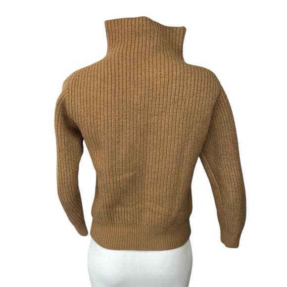 Aritzia Wilfred Brown Rib Knit Turtleneck Long Sleeve Pullover Sweater Top 2XS - Picture 2 of 4
